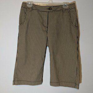 Vertical Striped Bermuda Shorts